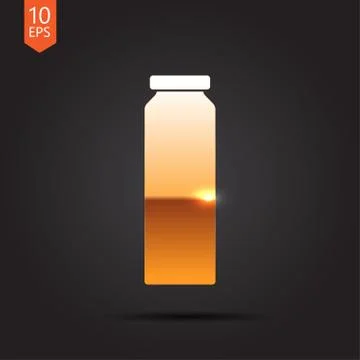 Vector color flat bottle template Stock Illustration