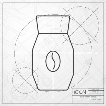 Vector color flat coffee bottle template Stock Illustration