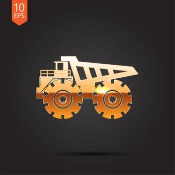 Vector color flat heavy machine icon Stock Illustration