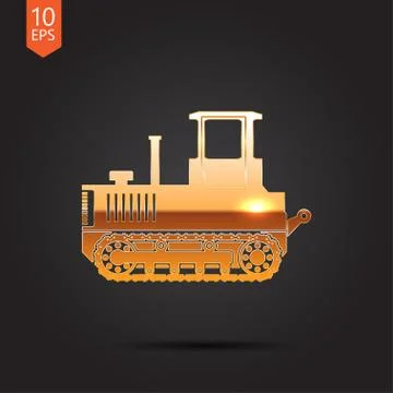 Vector color flat heavy machine icon Illustrazione stock