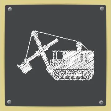 Vector color flat heavy machine icon Stock Illustration