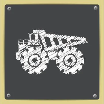 Vector color flat heavy machine icon Illustrazione stock