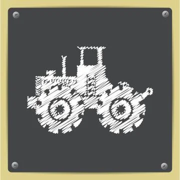 Vector color flat heavy machine icon Stock Illustration