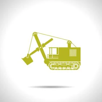 Vector color flat heavy machine icon Illustrazione stock