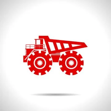 Vector color flat heavy machine icon Stock Illustration
