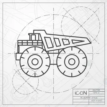 Vector color flat heavy machine icon Stock Illustration