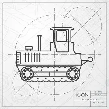 Vector color flat heavy machine icon Illustrazione stock