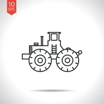 Vector color flat heavy machine icon Illustrazione stock