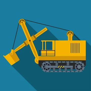 Vector color flat heavy machine icon Stock Illustration