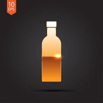 Vector color flat olive oil bottle Stock Illustration
