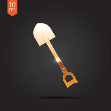 Vector color flat shovel icon Stock Illustration