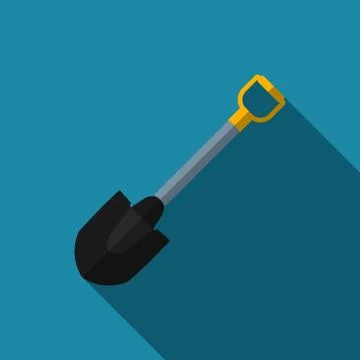 Vector color flat shovel icon. Stock Illustration