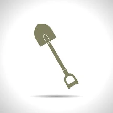 Vector color flat shovel icon Stock Illustration