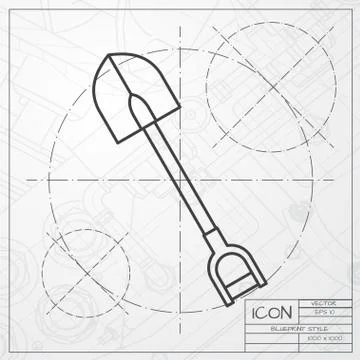 Vector color flat shovel icon Stock Illustration