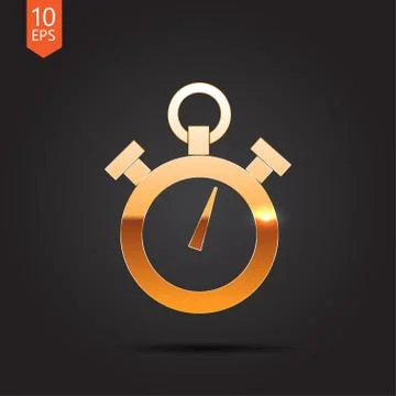 Vector color flat stopwatch icon Stock Illustration