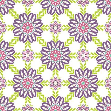 Vector Color Flower Seamless Pattern for Background Stock Illustration