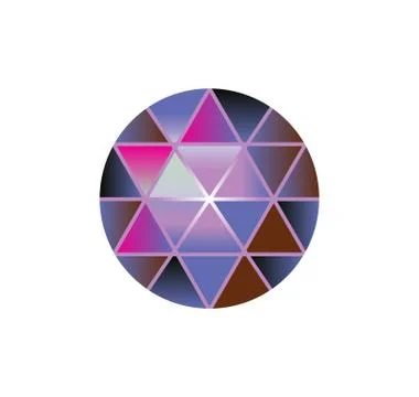 Vector of color gem stone round diamonds on white Stock Illustration