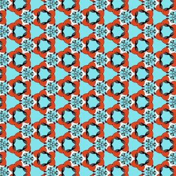 Vector color geometric pattern in shades of blue and red Stock Illustration