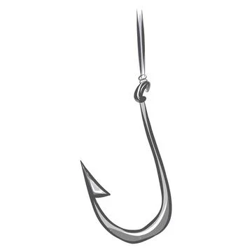 Vector color hand-drawn illustration of a fishing hook Stock Illustration