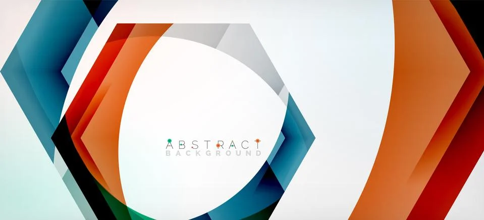 Vector color hexagons geometric abstract background Stock Illustration