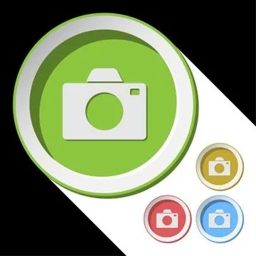 Vector color icons with camera Stock Illustration