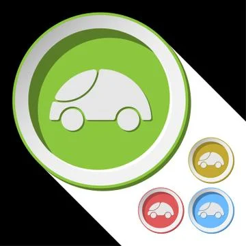 Vector color icons with car Illustrazione stock