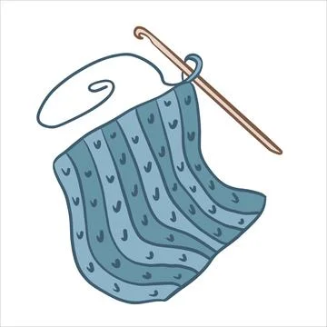 Vector color illustration of sample of knitted pattern on knitting crochet Illustrazione stock