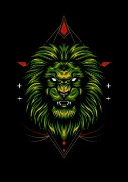 Vector Color Lion Illustration Stock Illustration