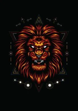 Vector Color Lion Illustration - Vector Stock Illustration