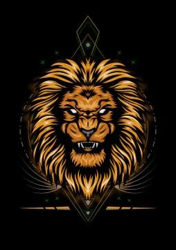 Vector Color Lion Illustration - Vector Stock Illustration