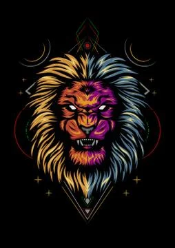 Vector Color Lion Illustration - Vector Stock-Illustration