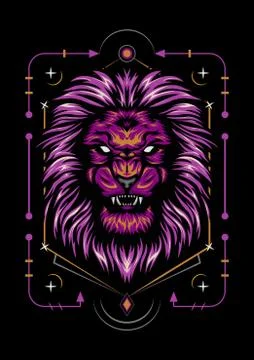 Vector Color Lion Illustration - Vector Stock Illustration