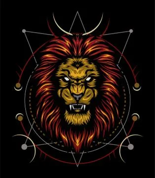Vector color lion illustration - vector Stockillustratie
