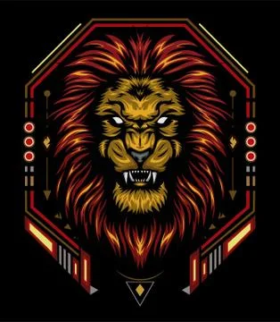 Vector color lion illustration - vector Stock-Illustration