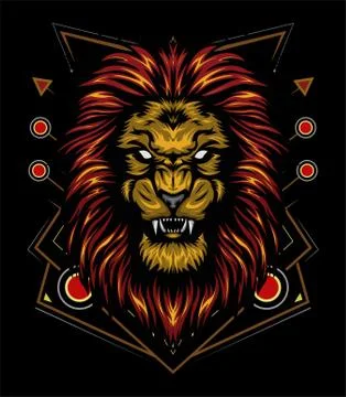 Vector color lion illustration - vector Stock Illustration
