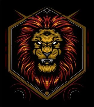 Vector color lion illustration - vector Stock Illustration
