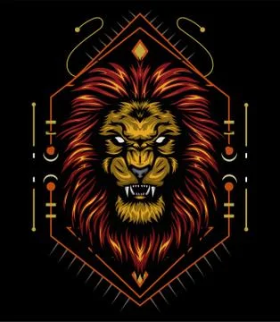 Vector color lion illustration - vector Stock Illustration