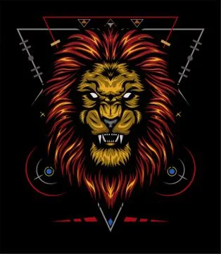 Vector color lion illustration - vector Stock Illustration