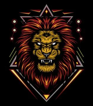 Vector color lion illustration - vector Stock Illustration
