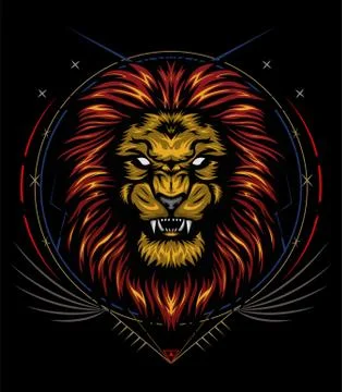 Vector color lion illustration - vector Stock Illustration