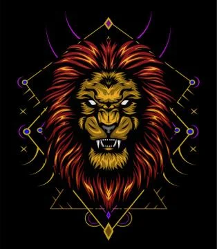 Vector color lion illustration - vector Stockillustratie
