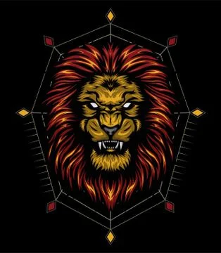 Vector color lion illustration - vector Stock Illustration