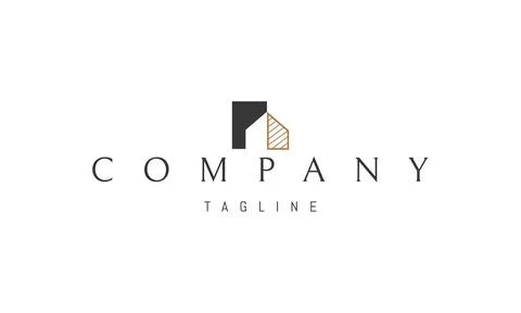 Vector color logo with an abstract image of a house in a white space style. Stock Illustration