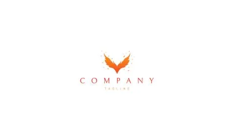 Vector color logo on which the abstract image of a phoenix bird. Stock Illustration