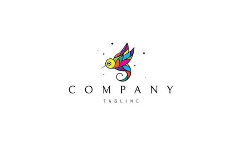 Vector color logo on which an abstract image of a hummingbird. Stock Illustration