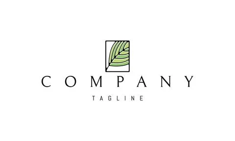 Vector color logo on which an abstract image of a fern leaf. Stock Illustration
