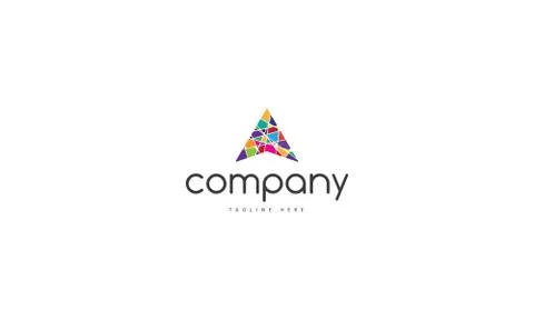 Vector color logo which depicts the letter A in the form of an arrow up. Stock Illustration