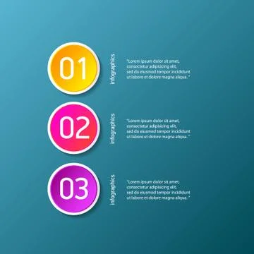 Vector color modern progress paper banners set with three options or steps can Illustrazione stock
