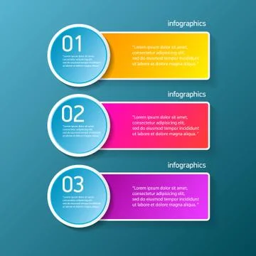 Vector color modern progress paper banners set with three options or steps can イラスト素材