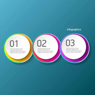 Vector color modern progress paper banners set with three options or steps can Stock Illustration